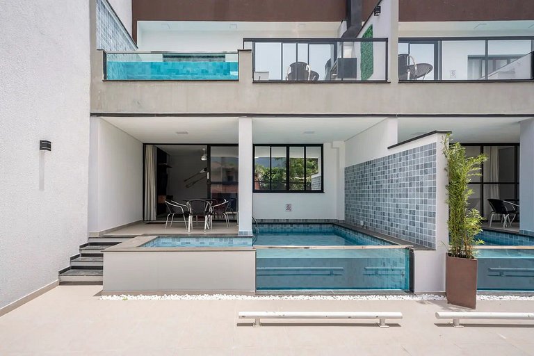 Villa 2 - Piscina Priv. Vidro 2 Quartos e Ar - Casa Manuê