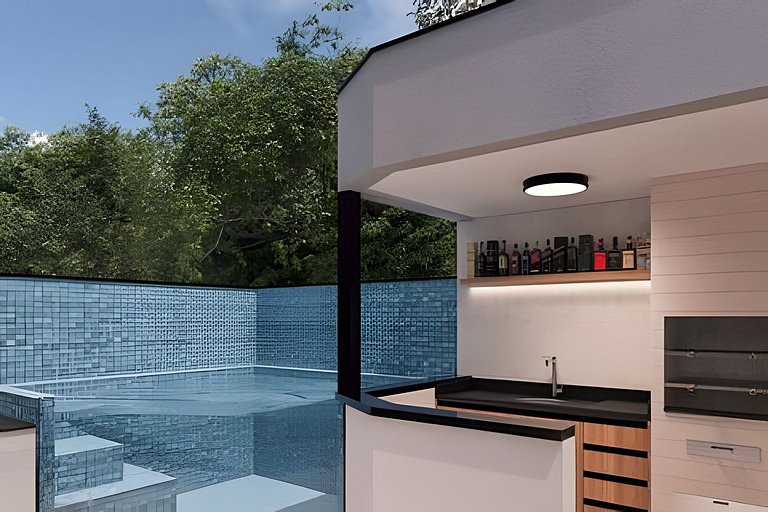 Casa piscina aquecida cond. fechado, ar e academia